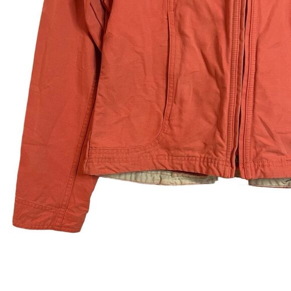 L.L. Bean salmon canvas barn zip up coat. Size small - Picture 5 of 8